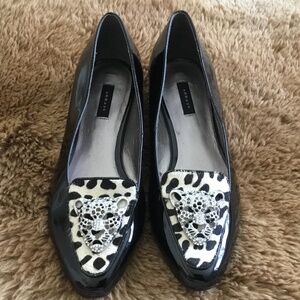 Array ‘Nala’ Black & White Leopard Slip On Shoes NWOT
